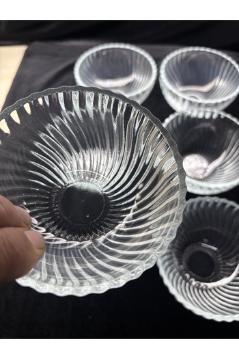DİBA AVM 6 Pieces Glass Snack Bowl Presentation Bowl Breakfast Jam Magnolia Bowl Presentation Bowl Serving Set 180 ml