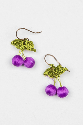 Lila Rosa Authentic Ethnic Cherry Earrings