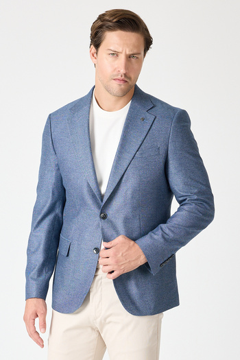 Frappoli Caloger Men's Navy Blue 4 Season Wearable Polyviscose Fabric Sports Blazer Jacket