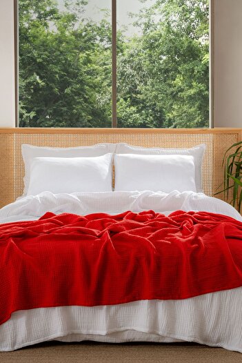 MYLASA HOME Muslin Bedspread Ultra Soft High Quality 4 Layers Muslin Pike (Single Size (240X240 cm)