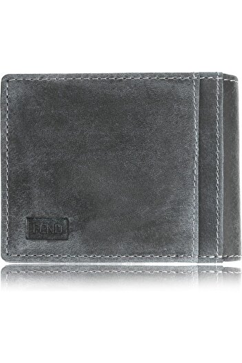 FEND Genuine Leather Men's Wallet with RFID Protection Grey