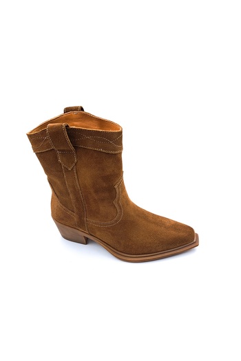 Sovenso Genuine Suede Leather Women's Tan Color Western Cowboy Boots
