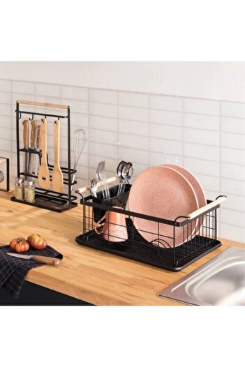 FİVE Dish drainer, Modern Black, 43x32x18.5 cm