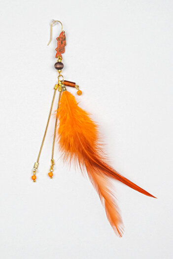 Lila Rosa Authentic Bird Feather Single Earrings