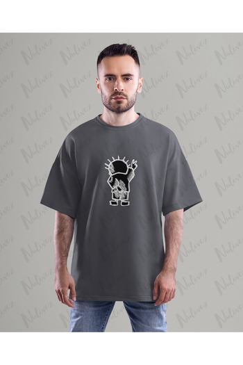Nulivez Palestine Design Back Printed High Quality Compact Unisex Oversize T-Shirt