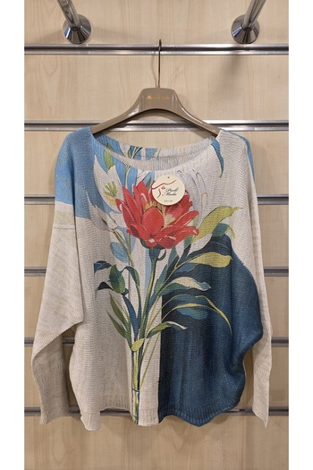 Park Moda Mercerized Blouse Mixed Floral Pattern