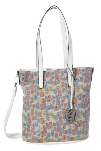 Remonte Women's Shoulder/Handbag, White with Multicolor Print