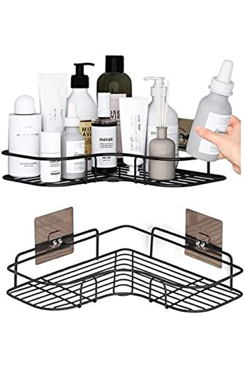 Xess 2Pcs Corner Shower Shelves, Self Adhesive No Drilling Wall Mounted Shower Storage Shelf Or