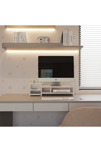 klubeconcept 100% Mdf Modern Monitor and Screen Riser Desk Top Stand with Organizer
