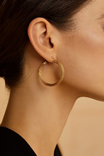 IMMACULATI Python - 18k gold plated stainless steel earrings, waterproof, hypoallergenic