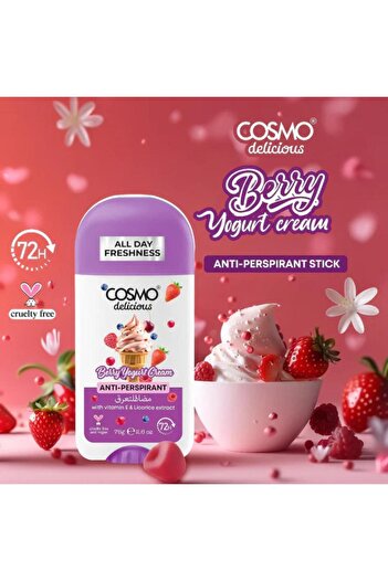 Cosmo Anti-Perspirant Stick with Berry Yogurt Cream Scent by Delicious - 75g