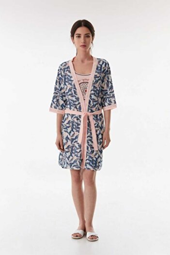 BEYAZTOPTAN 100% Quality Women's +2-Piece Short Dressing Gown Pajama Set
