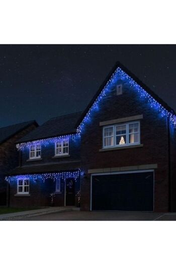 GOLD MARKET Outdoor Fringe Curtain Christmas Installation IP44, FLASH, 5 m x 0.7 m, 143 LEDs, Blue,