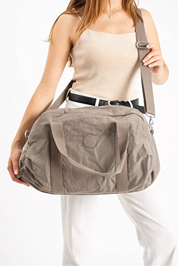 Sanmorris Unisex Crinkle Fabric Sports and Travel Bag with Shoe Compartment and Crossbody Strap