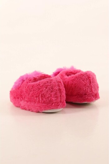 STOCON Unisex Çocuk Tüylü Peluş Pofuduk Figürlü Panduf STC1178