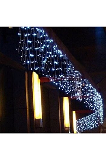 GOLD MARKET Christmas Curtain Light Outdoor IP44, 8m x 1m, 480 LEDs, Remote Control, Cold White, Flash, Connecta