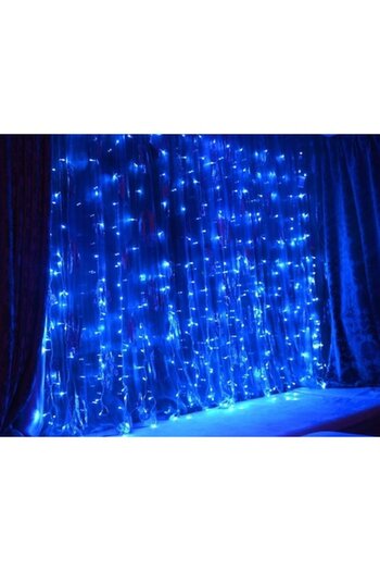 GOLD MARKET Outdoor Curtain Christmas Installation IP44, 8 m x 2 m, 960 LEDs, Blue, 8 light effects