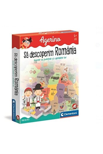 CLEMENTONI Agerino educational game, Romania map puzzle, 4+ years