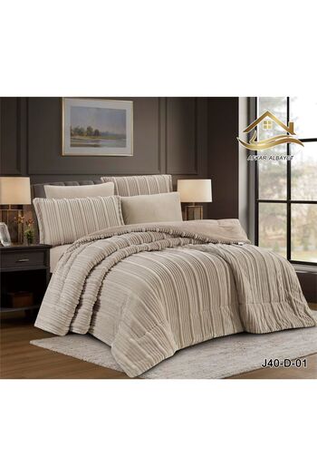 afkar ksa Luxury winter bedspread for two people, heavy fur, 6 pieces