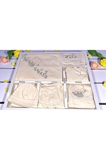 MİLAYS LİFE HOME COLLECTİON 0-3 Months Baby Girl Flower Girl Embroidered Organic Cotton Premium Set of 10