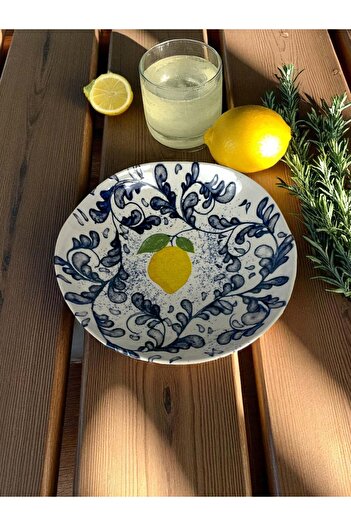 La Mediterranea Lemon deep plate, Capri style with lemons, 21 cm -