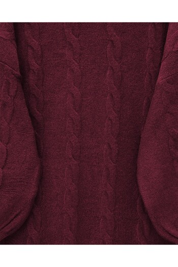 Modamorfo Hair Braid Pattern Soft Knitwear Sweater - Burgundy