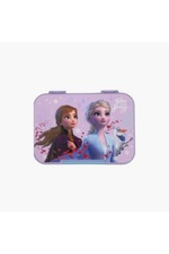 TINY WHEEL Disney Elsa & Anna Tritan Lunch Box with One-Button Lock - Purple