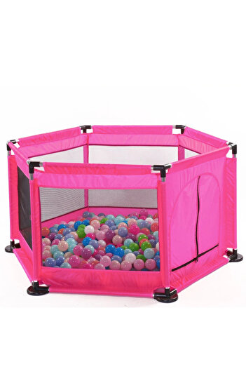 Picodino Baby Playpen – Safety and Fun + 30 Balls, Pink