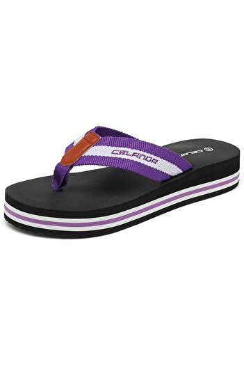 OEM Lightweight summer flip-flops with high soles, with toe separator, black cumov, size 39