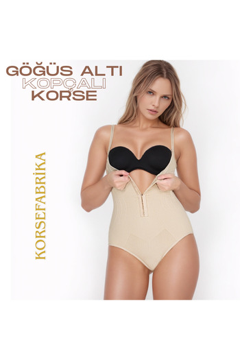 KORSEFABRİKA Adjustable Strap Underbust Underwire Gatherer Women's Bodysuit Corset