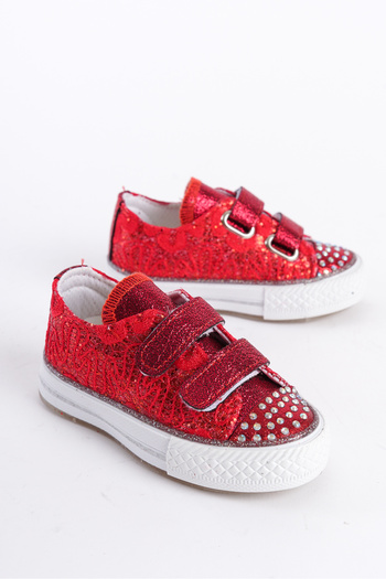 Pabrik Red Velcro Girls' Sneakers