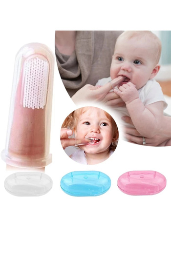 Generic Baby Massage Brush is a silicone fingertip toothbrush that cleans and massages infants' gums and teeth. 2 pieces