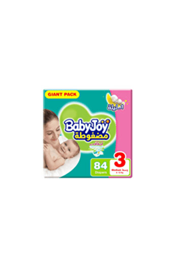 Baby Joy Baby Joy Diapers Size 3 Medium 6-12 kg Jumbo Pack 84 Pieces