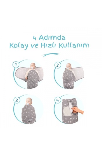 Sevi Bebe 0 -3 Ay Desenli Yeni Sezon Kundak Pamuk Kuğu