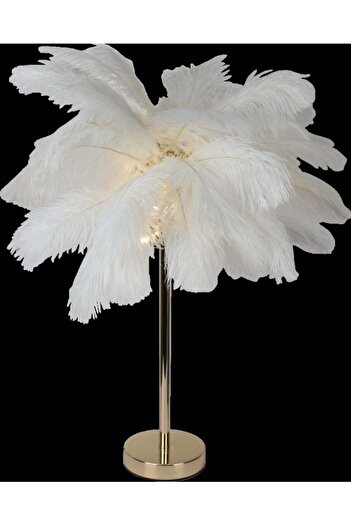 Hummer Ostrich Feather Table Lamp for Home Decor