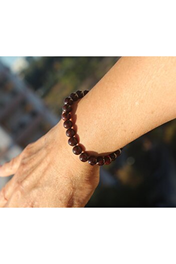 Altai Granat Taşı Doğal Taş Bileklik ( Lal, Grena, Garnet / 8mm )