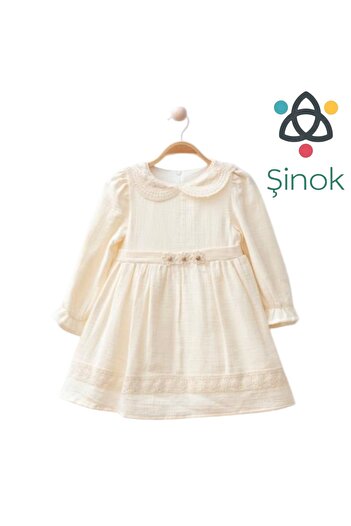 ŞİNOK Baby Girl Dress with Sleeve Collar