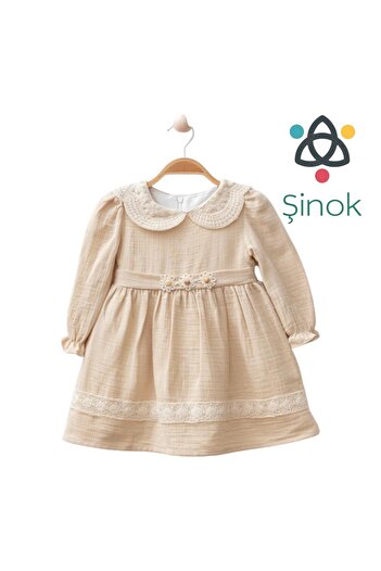 ŞİNOK Baby Girl Dress with Sleeve Collar