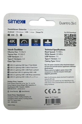 TEKNOPARKTA 256 Type C Flash Memory Redmi Vivo Samsung Compatible 256 Gb Otg USB Typec Flash Memory Disk