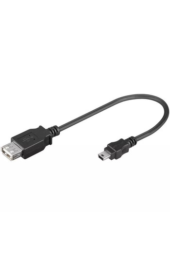 goobay USB A female to mini USB male adapter cable 20cm