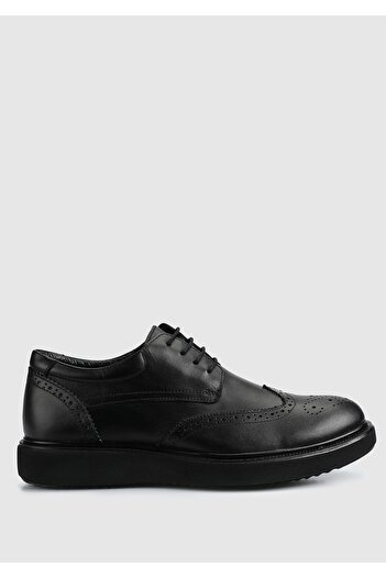 Provoq Black Leather Men's Shoes