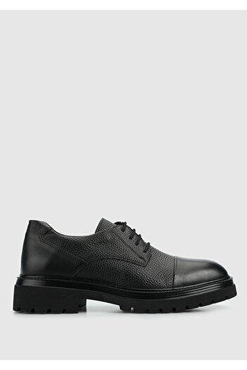 Provoq Black Leather Men's Shoes