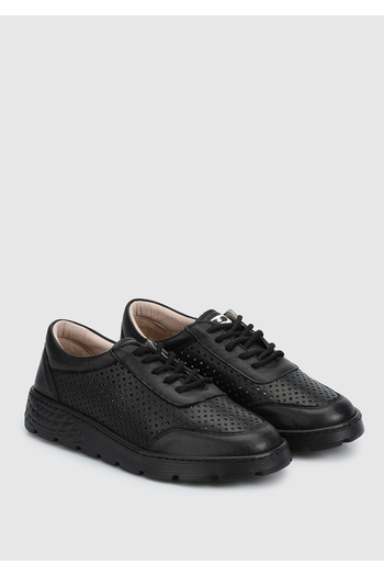Eclipse Black Leather Women's Shoes