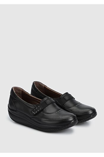 Eclipse Black Leather Women's Shoes