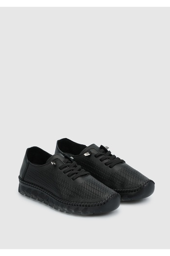 Eclipse Black Leather Women's Shoes