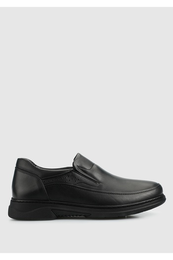 Eclipse Black Leather Men's Shoes