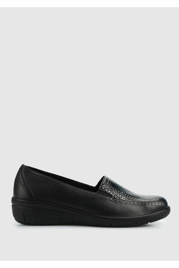 Eclipse Black Leather Women's Shoes