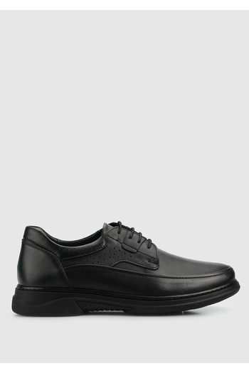 Eclipse Black Leather Men's Shoes