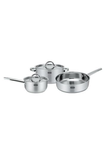 Alberto 5pcs stainless steel cookware set, silver