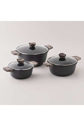 Alberto almuinum 7pcs cookware set, green
